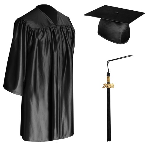 Black Child Graduation Cap, Gown & Tassel
