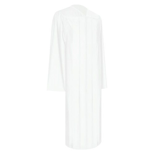Shiny White Middle School and Junior High Graduation Gown