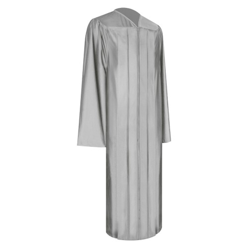 Shiny Silver High School Graduation Gown