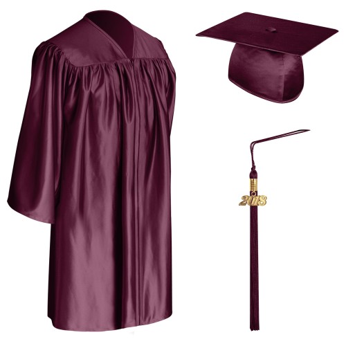 Maroon Child Graduation Cap, Gown & Tassel