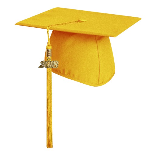 Matte Gold Technical and Vocational Graduation Cap with Tassel 