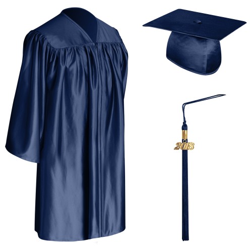 Navy Blue Child Graduation Cap, Gown & Tassel
