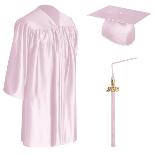 Pink Child Graduation Cap, Gown & Tassel