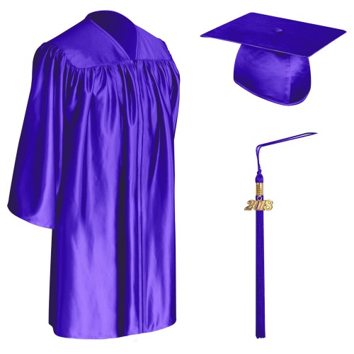 Imported Purple Kids Graduation Gown And Cap, Size: Universal