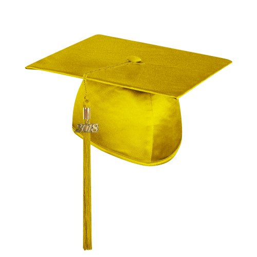 Shiny Gold High School Graduation Cap with Tassel 