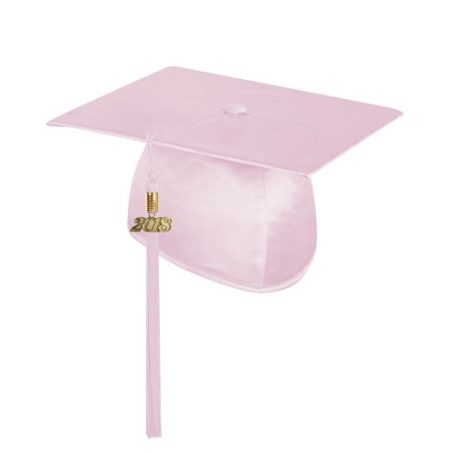 Shiny Pink College and University Graduation Cap with Tassel 