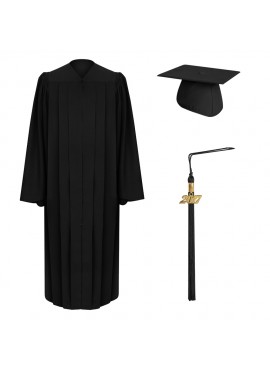 Deluxe Black Bachelor Graduation Cap, Gown & Tassel