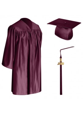 Maroon Child Graduation Cap, Gown & Tassel