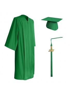 Eco-Friendly Green Bachelor Graduation Cap, Gown & Tassel