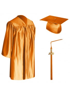 Orange Child Graduation Cap, Gown & Tassel