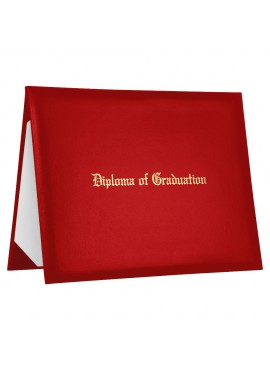 Red Imprinted Diploma of Graduation Cover
