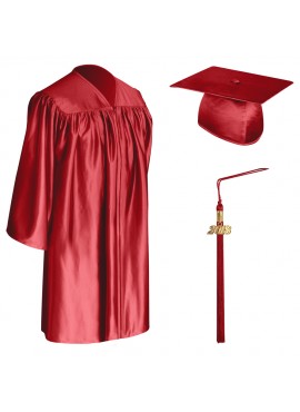 Red Child Graduation Cap, Gown & Tassel