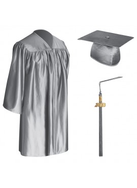 Silver Child Graduation Cap, Gown & Tassel
