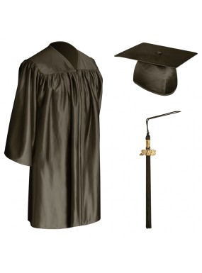 Brown Child Graduation Cap, Gown & Tassel
