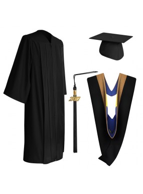 Eco-Friendly Black Bachelor Graduation Cap, Gown, Tassel & Hood