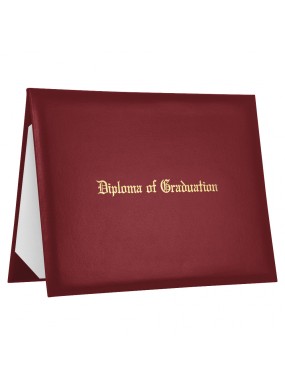 Maroon Imprinted Diploma of Graduation Cover