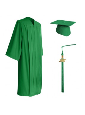 Eco-Friendly Green Bachelor Graduation Cap, Gown & Tassel