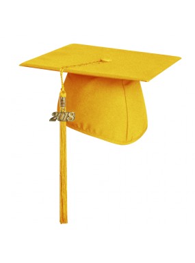 Matte Gold High School Graduation Cap with Tassel 