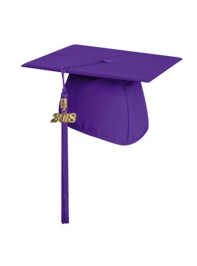 Matte Purple College and University Graduation Cap with Tassel 