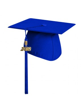 Matte Royal Blue College and University Graduation Cap with Tassel 