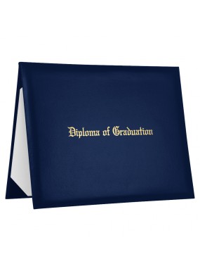Navy Blue Imprinted Diploma of Graduation Cover