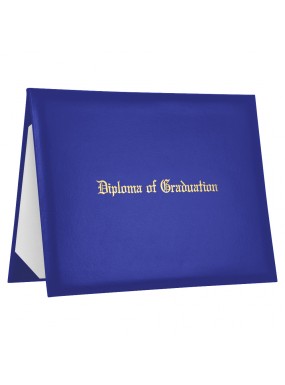 Royal Blue Imprinted Diploma of Graduation Cover