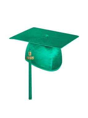 Shiny Emerald Green Technical and Vocational Graduation Cap with Tassel 