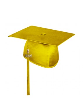 Shiny Gold Bachelor Graduation Cap with Tassel 