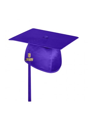 Shiny Purple Bachelor Graduation Cap with Tassel 