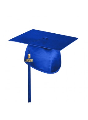 Shiny Royal Blue Faculty Staff Graduation Cap with Tassel 