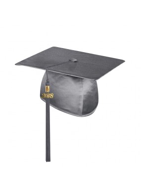 Shiny Silver Middle School and Junior High Graduation Cap with Tassel