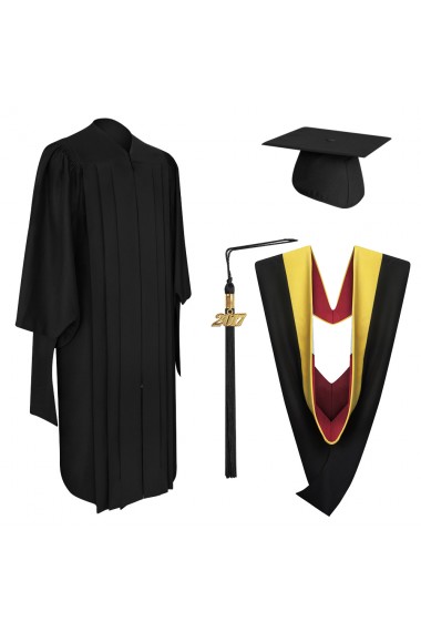 Deluxe Master Graduation Cap, Gown, Tassel & Hood - Masters - Academic ...