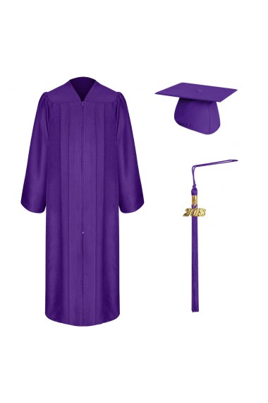 Standard Matte Graduation Cap and Gown with Matching 2017 Tassel Size  Plus 3 