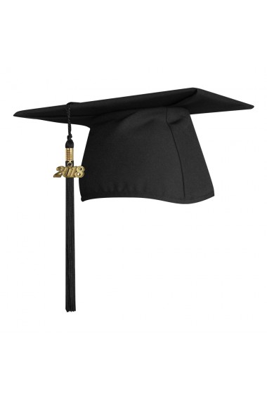 Graduation Cap Matte Unisex For High School & College Black Tassel