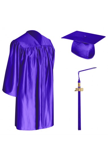 Satin,Silk Royal Blue Kids Graduation Gown & Hat with Golden Border at Rs  330/piece in Mumbai