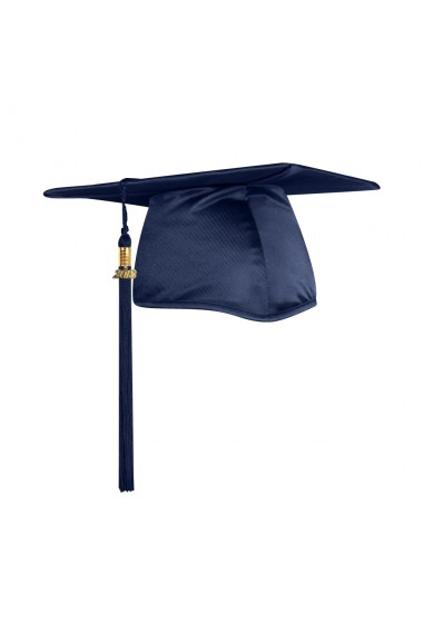 Shiny Navy Blue Graduation Cap With Tasselfaculty